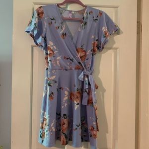 Alya Blue Wrap Floral Dress